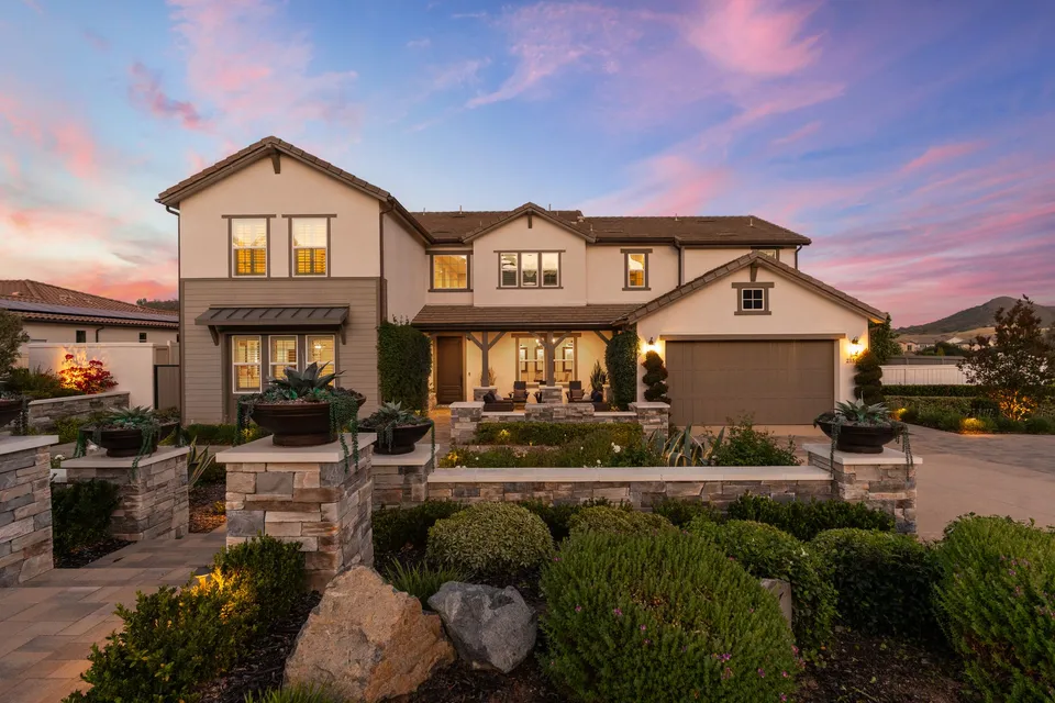 Front of the home at sunset